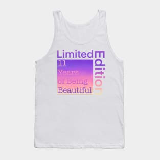 11 Year Old Gift Gradient Limited Edition 11th Retro Birthday Tank Top